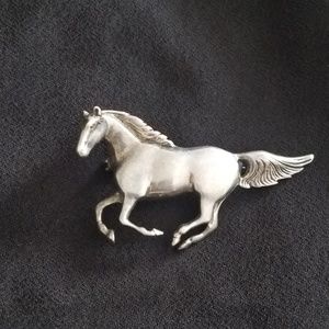 925 sterling silver vintage 1950's brooch horse